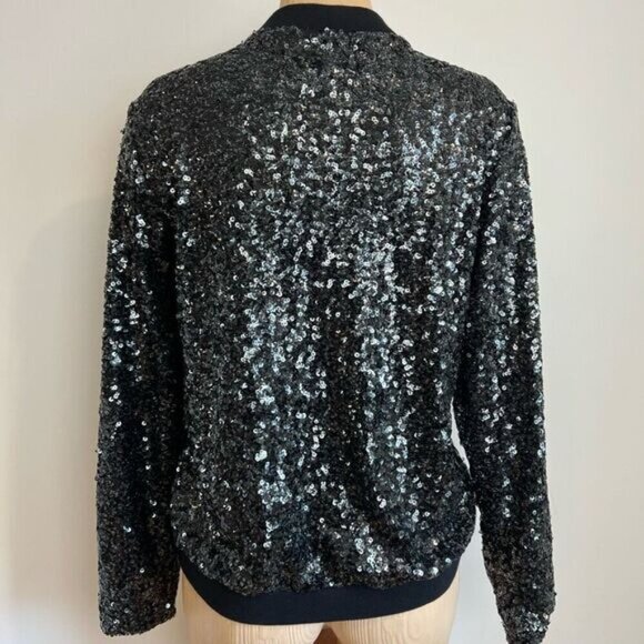 Gestuz Women’s XS Black Sequin Full Zip Party Jacket Coat Brand New NWT Holiday - Picture 3 of 16